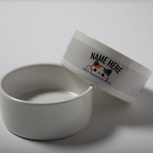 Cat Food Bowl Blank and Printed Stacked 3