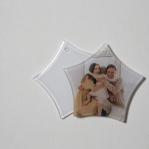Ornament Star Glass Blank and Printed Stacked