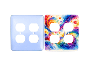 Personalized double duplex cover β 2 gang duplex plate, Princess rounded corners, blank and printed