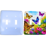 Personalized double switch plate – 2 gang toggle, Princess rounded corners, blank and printed
