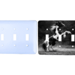 Personalized triple switch plate – 3 gang toggle, Princess rounded corners, blank and printed