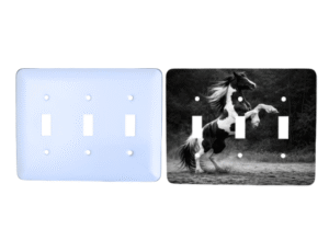 Personalized triple switch plate β 3 gang toggle, Princess rounded corners, blank and printed