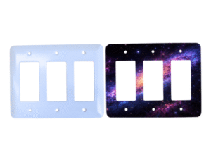 Personalized triple rocker plate β 3 gang decorator, Princess rounded corners, blank and printed