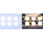 Personalized triple duplex cover – 3 gang duplex plate, Princess rounded corners, blank and printed
