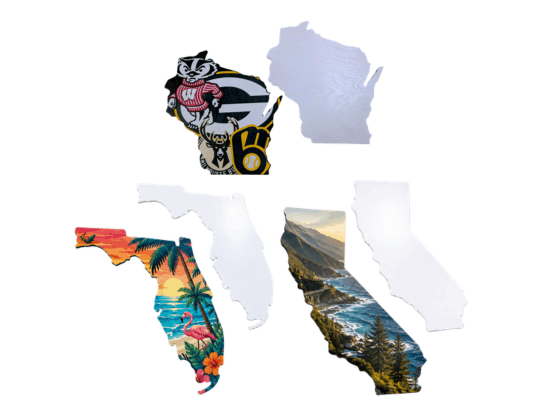 wood state cutouts sublimation blanks and full customization custom wood decorations
