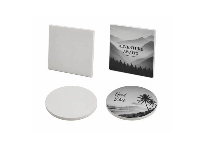 sandstone coasters square and round sublimation blanks and fully customized