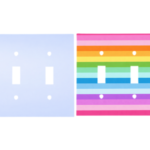 Custom double light switch cover – 2 gang toggle switch plate, square corners, blank and printed