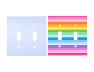 Custom double light switch cover β 2 gang toggle switch plate, square corners, blank and printed