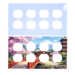 Custom 4 gang duplex cover – quad duplex plate, square corners, blank and printed