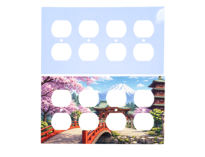 Custom 4 gang duplex cover β quad duplex plate, square corners, blank and printed