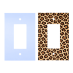 Custom rocker switch plate – single gang decorator plate, square corners, blank and printed