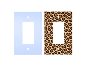 Custom rocker switch plate β single gang decorator plate, square corners, blank and printed