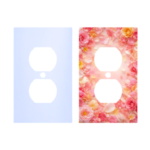 Custom duplex cover – single gang duplex plate, square corners, blank and printed