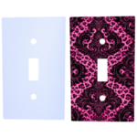 Custom light switch cover – single gang toggle switch plate, square corners, blank and printed