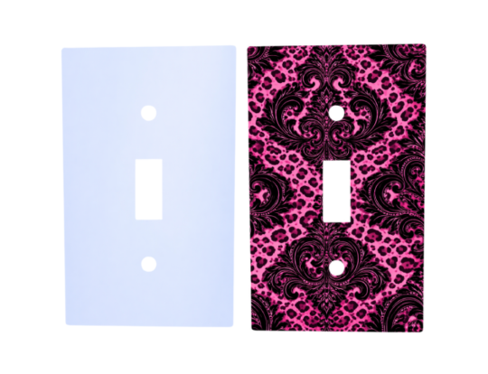 Custom light switch cover – single gang toggle switch plate, square corners, blank and printed