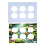 Custom triple duplex cover – 3 gang duplex plate, square corners, blank and printed