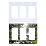 Custom triple rocker switch plate – 3 gang decorator, square corners, blank and printed