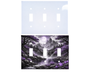 Custom triple light switch cover β 3 gang toggle switch plate, square corners, blank and printed
